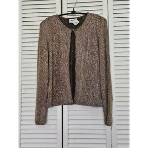 Vtg Womens Jeffery and Dara Evenings By Tom Barra Size 12 Cardigan Jacket Black